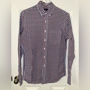 J. Crew Red and Blue Casual Button Down Shirt